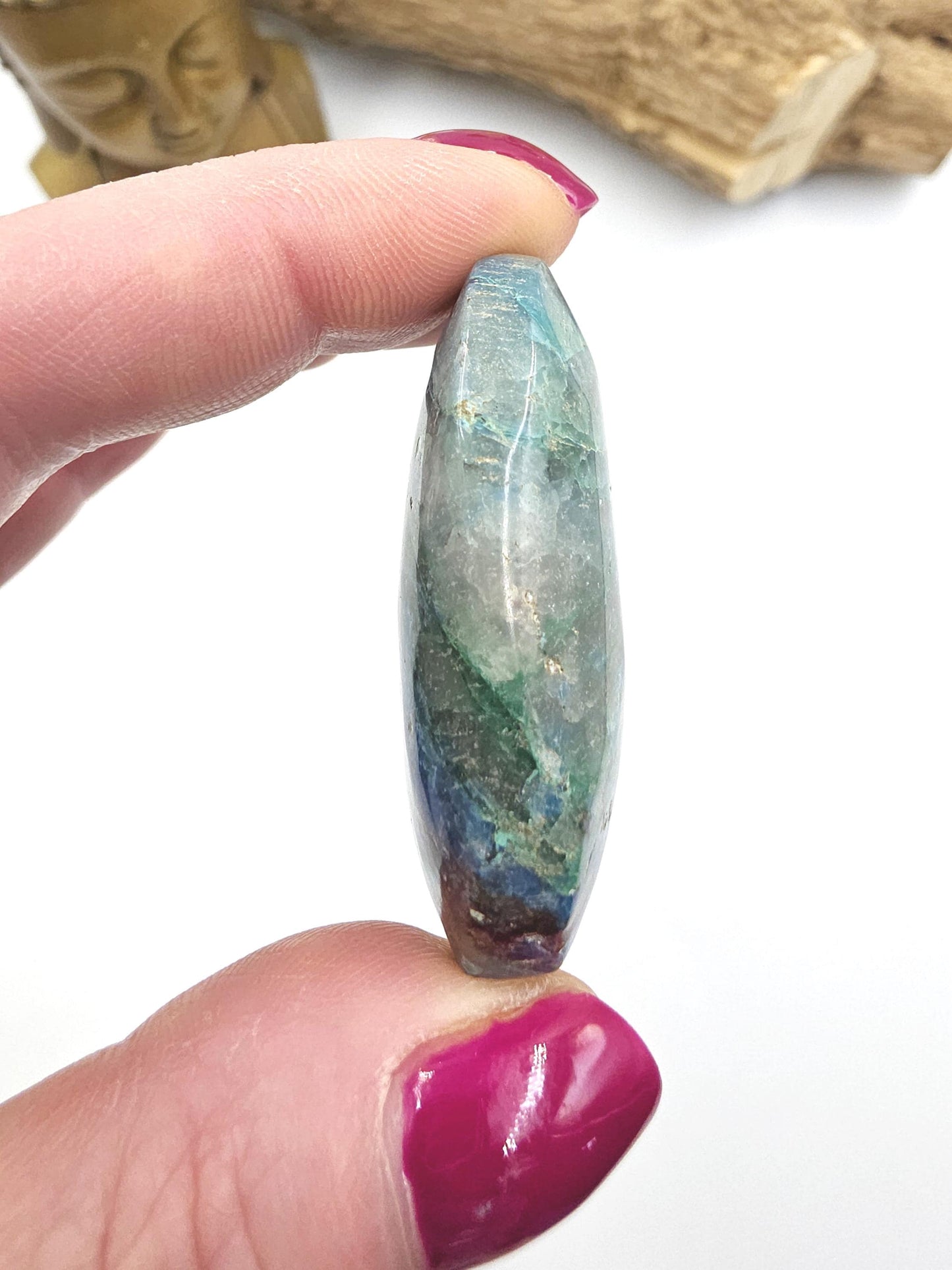 Phoenix Turquoise Palm Stone: Reiki and Meditation Crystal, 40g