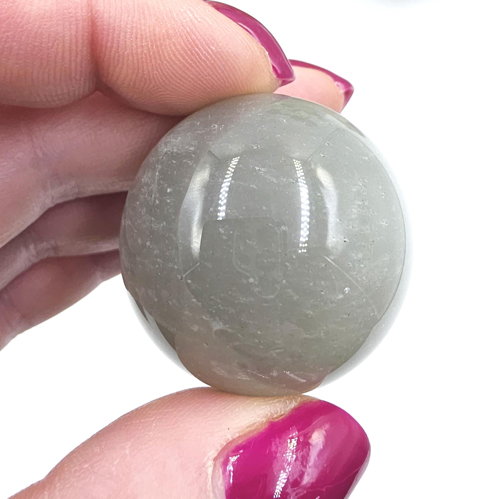 Green Moonstone Sphere – Emotional Balance, Intuition & New Beginnings Crystal Ball, 35mm