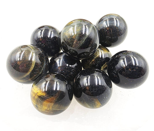 Blue Tiger’s Eye Mini Crystal Sphere – Intuition, Protection & Calm Focus Gemstone, 20mm