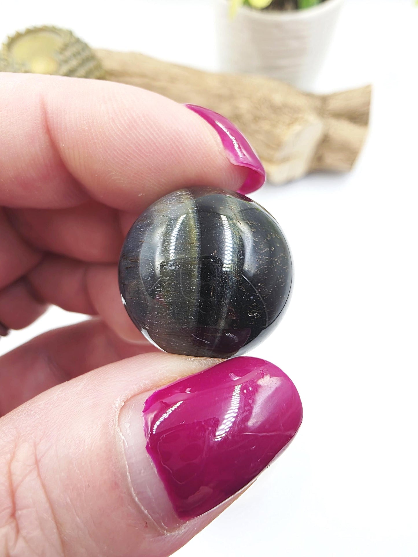 Blue Tiger’s Eye Mini Crystal Sphere – Intuition, Protection & Calm Focus Gemstone, 20mm