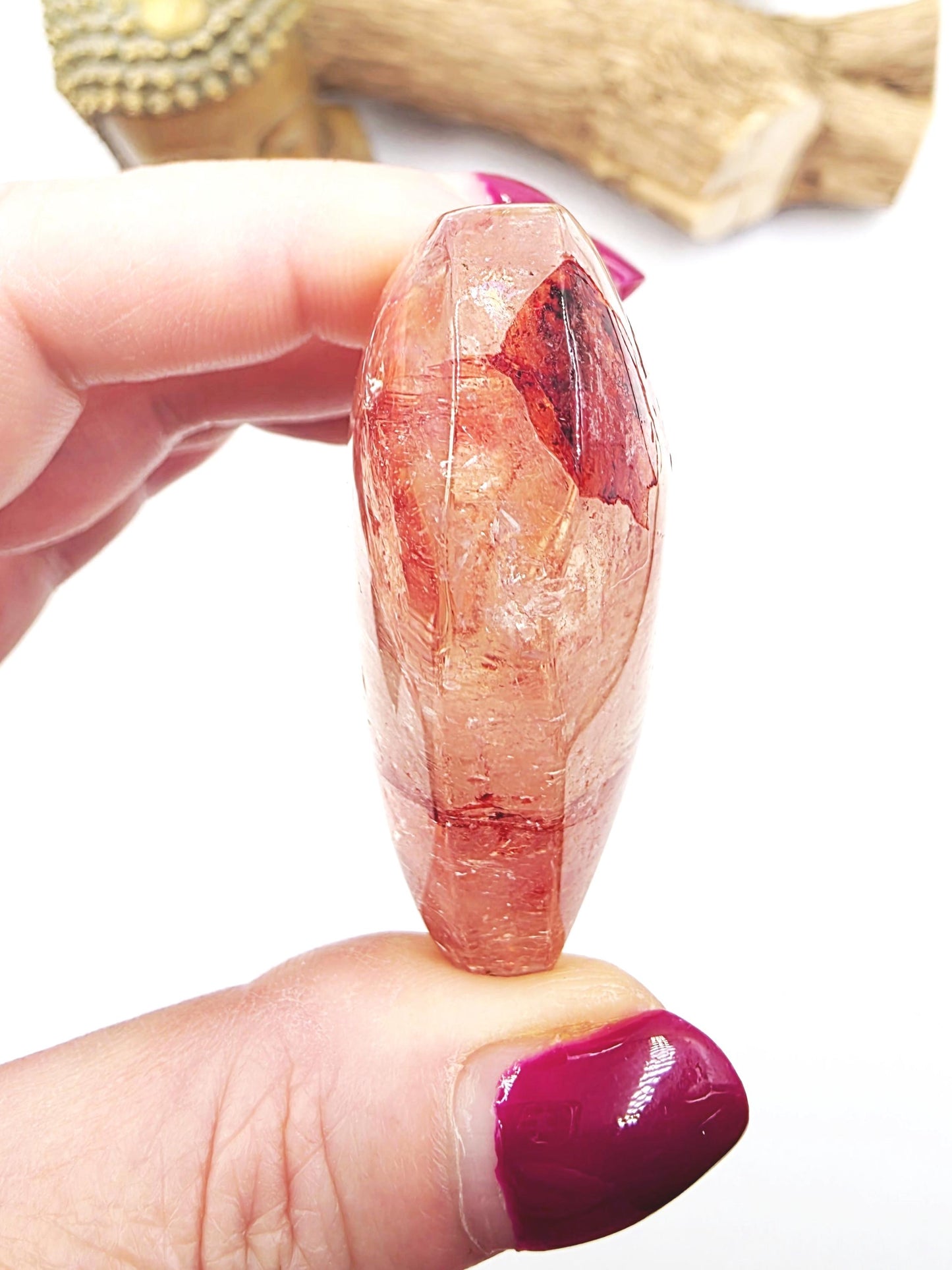 Madagascan Fire Quartz (Hematoid) Crystal Heart - Grounding, Vitality & Balance Healing Crystal Carving, 95g