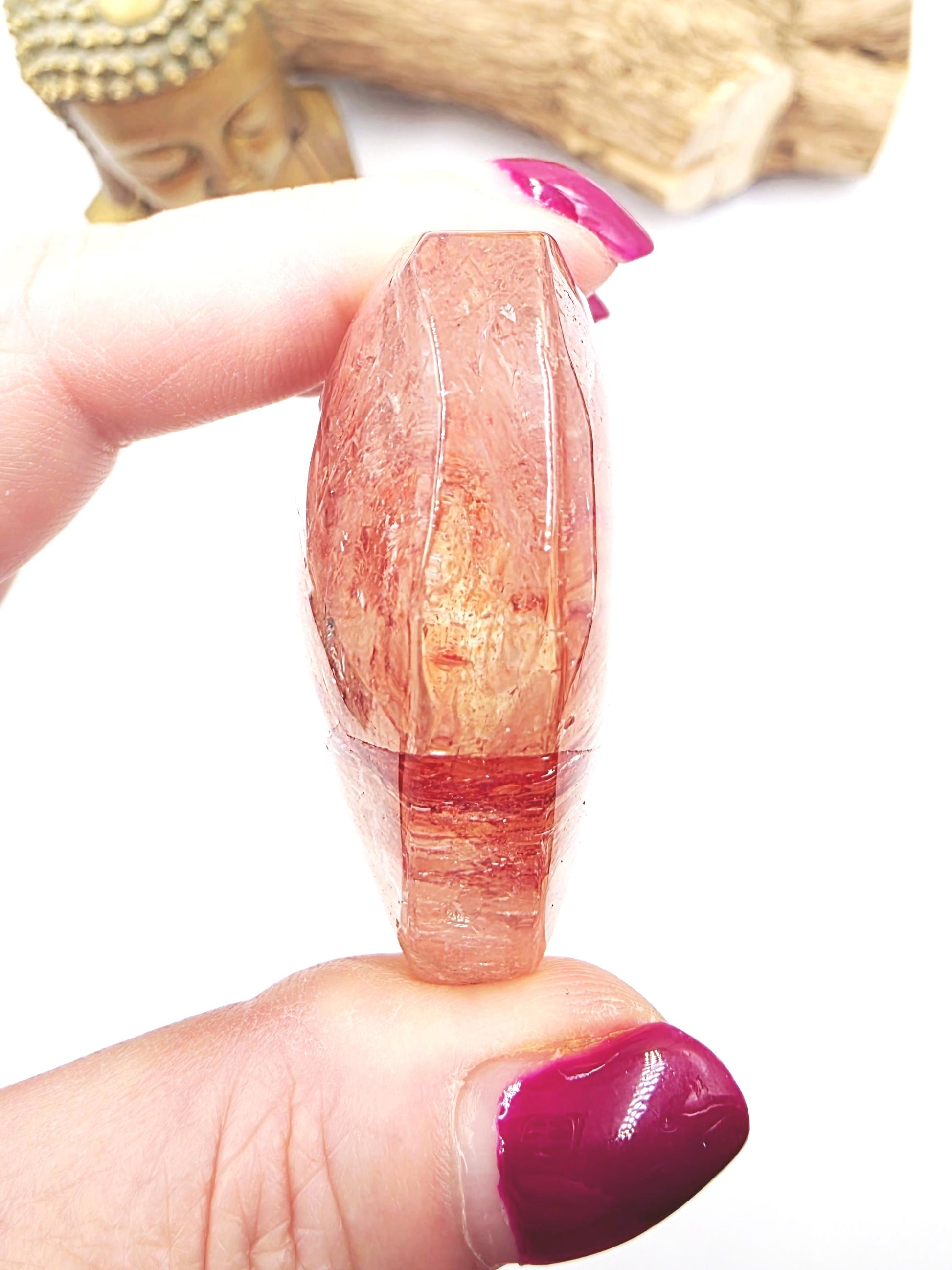 Madagascan Fire Quartz (Hematoid) Crystal Heart - Grounding, Vitality & Balance Healing Crystal Carving, 95g