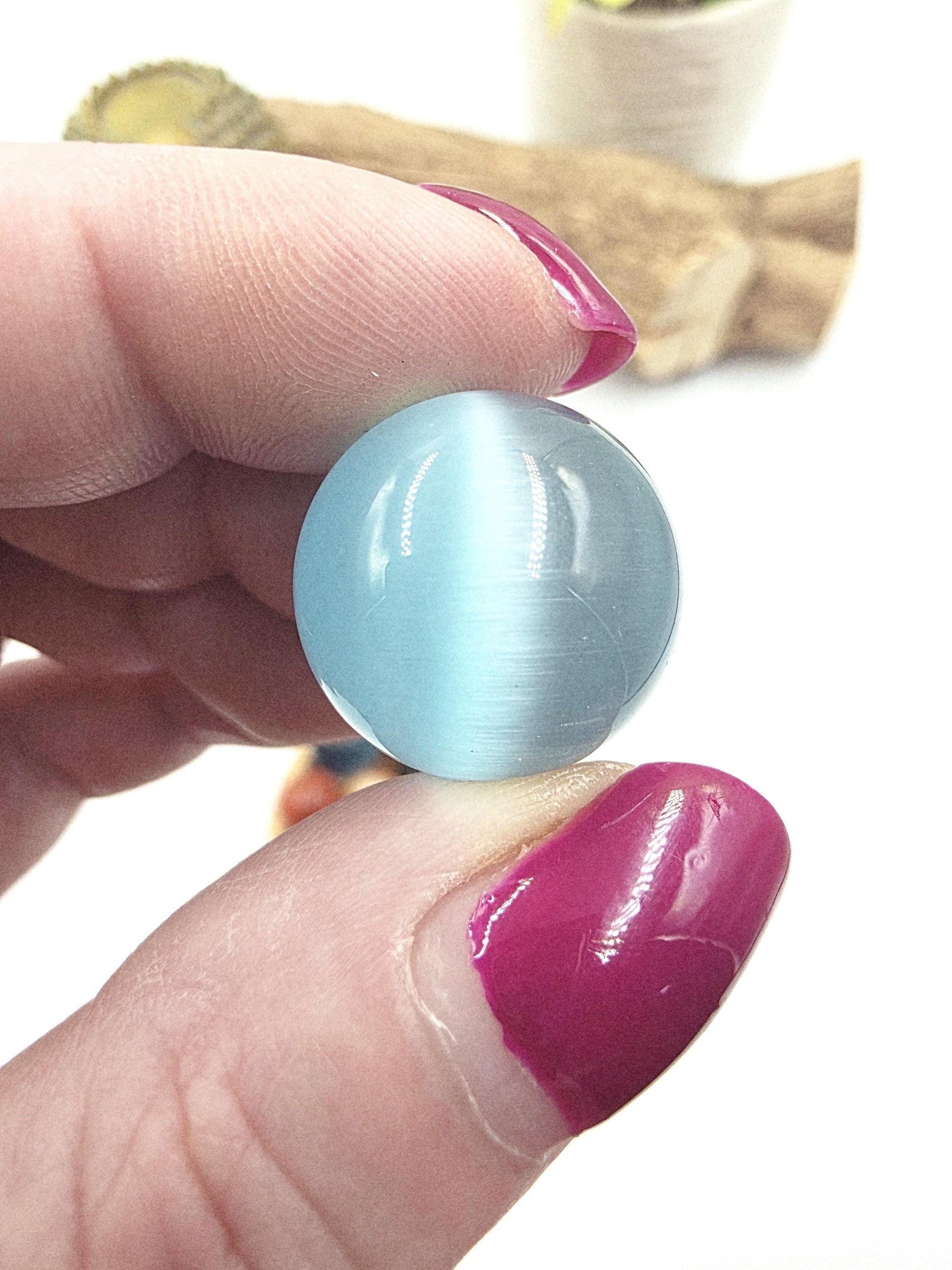 Cat’s Eye Mini Crystal Sphere – Protection, Intuition & Good Luck Crystal