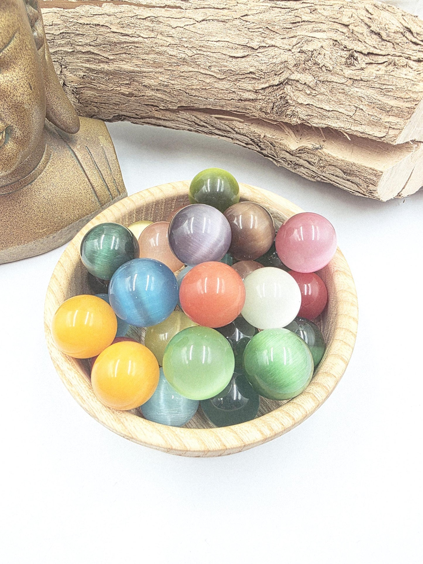 Cat’s Eye Mini Crystal Sphere – Protection, Intuition & Good Luck Crystal