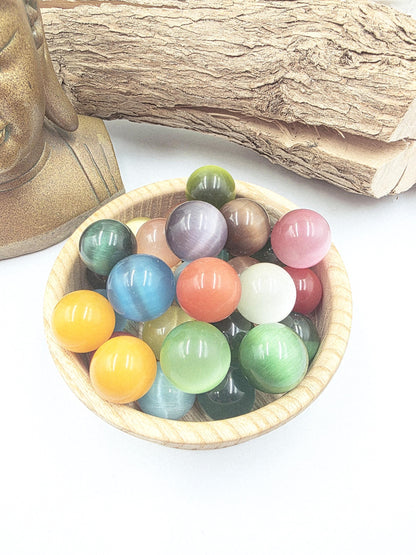 Cat’s Eye Mini Crystal Sphere – Protection, Intuition & Good Luck Crystal