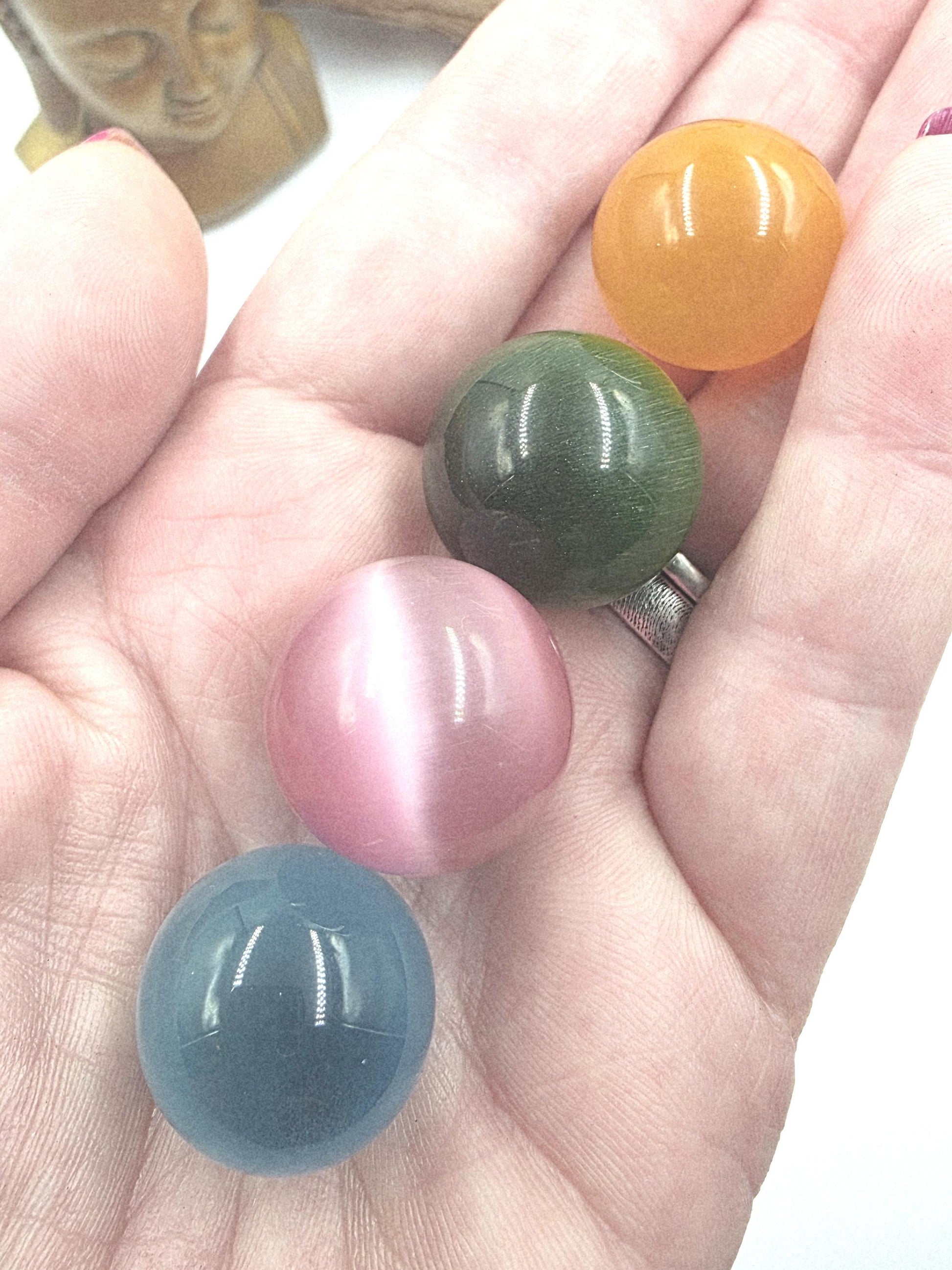 Cat’s Eye Mini Crystal Sphere – Protection, Intuition & Good Luck Crystal