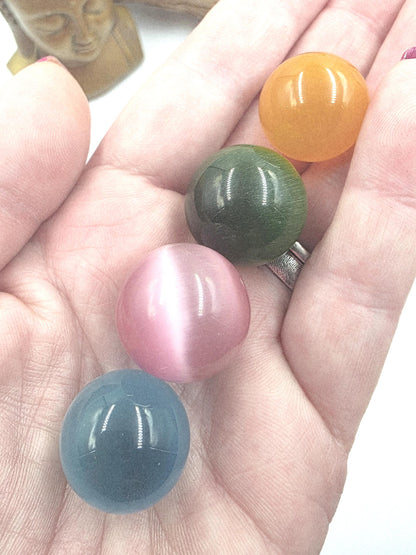 Cat’s Eye Mini Crystal Sphere – Protection, Intuition & Good Luck Crystal