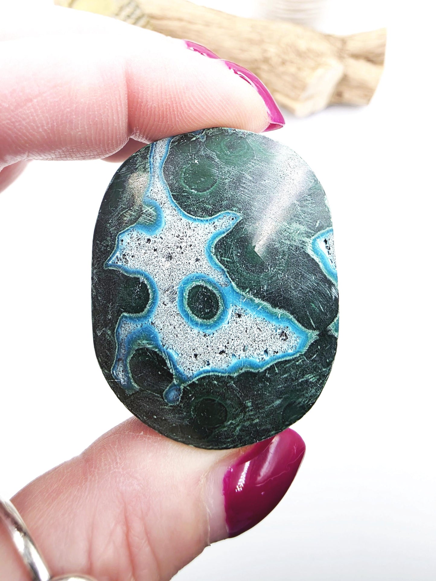 Chrysocolla & Malachite Palm Stone – Healing, Transformation and Emotional Balance Crystal, 65g