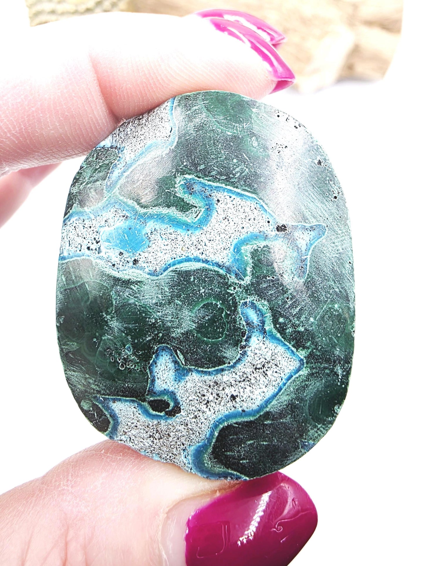 Chrysocolla & Malachite Palm Stone – Healing, Transformation and Emotional Balance Crystal, 65g