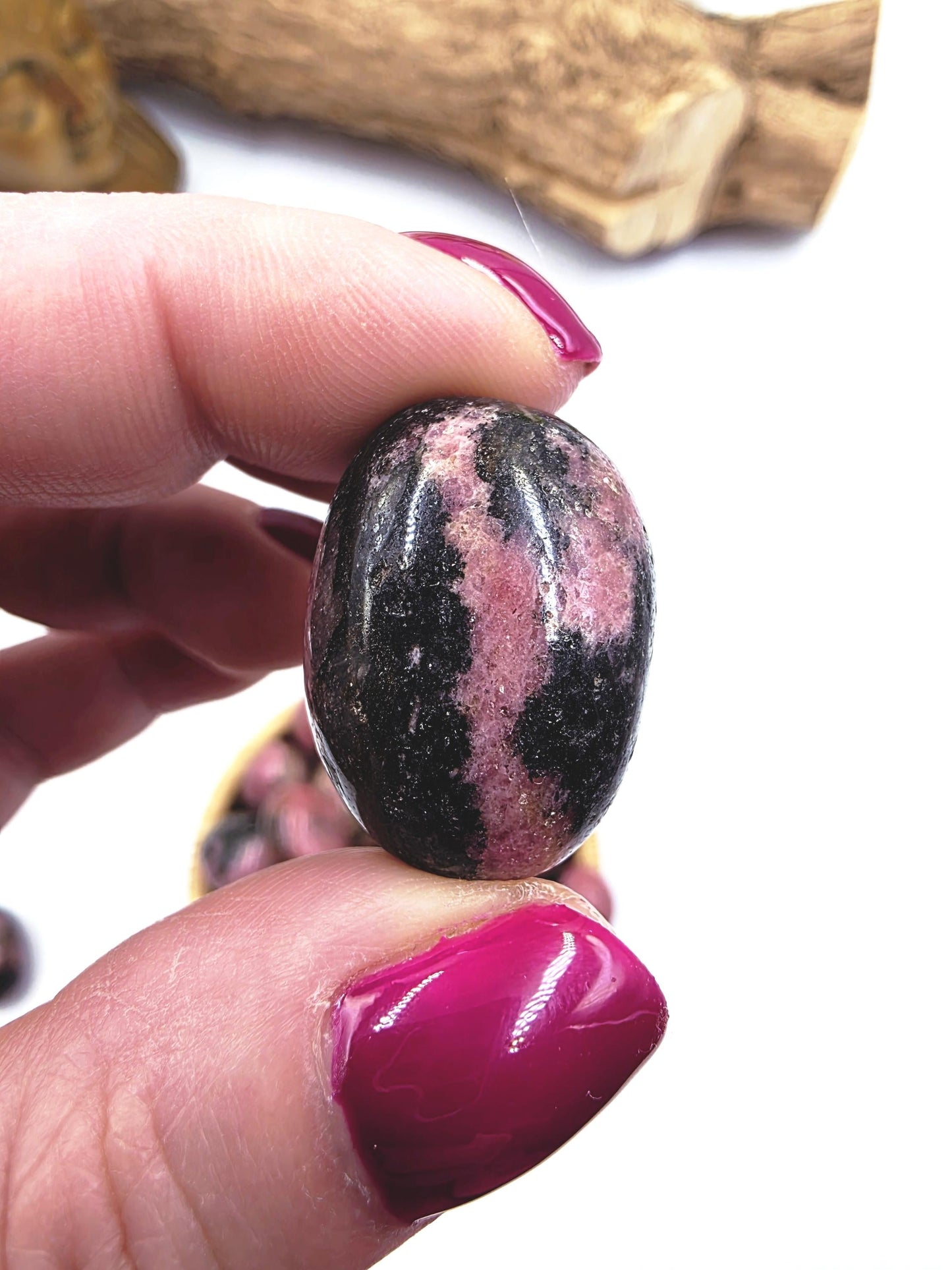 Rhodonite Tumble Stone – Emotional Healing, Self-Love & Balance Crystal