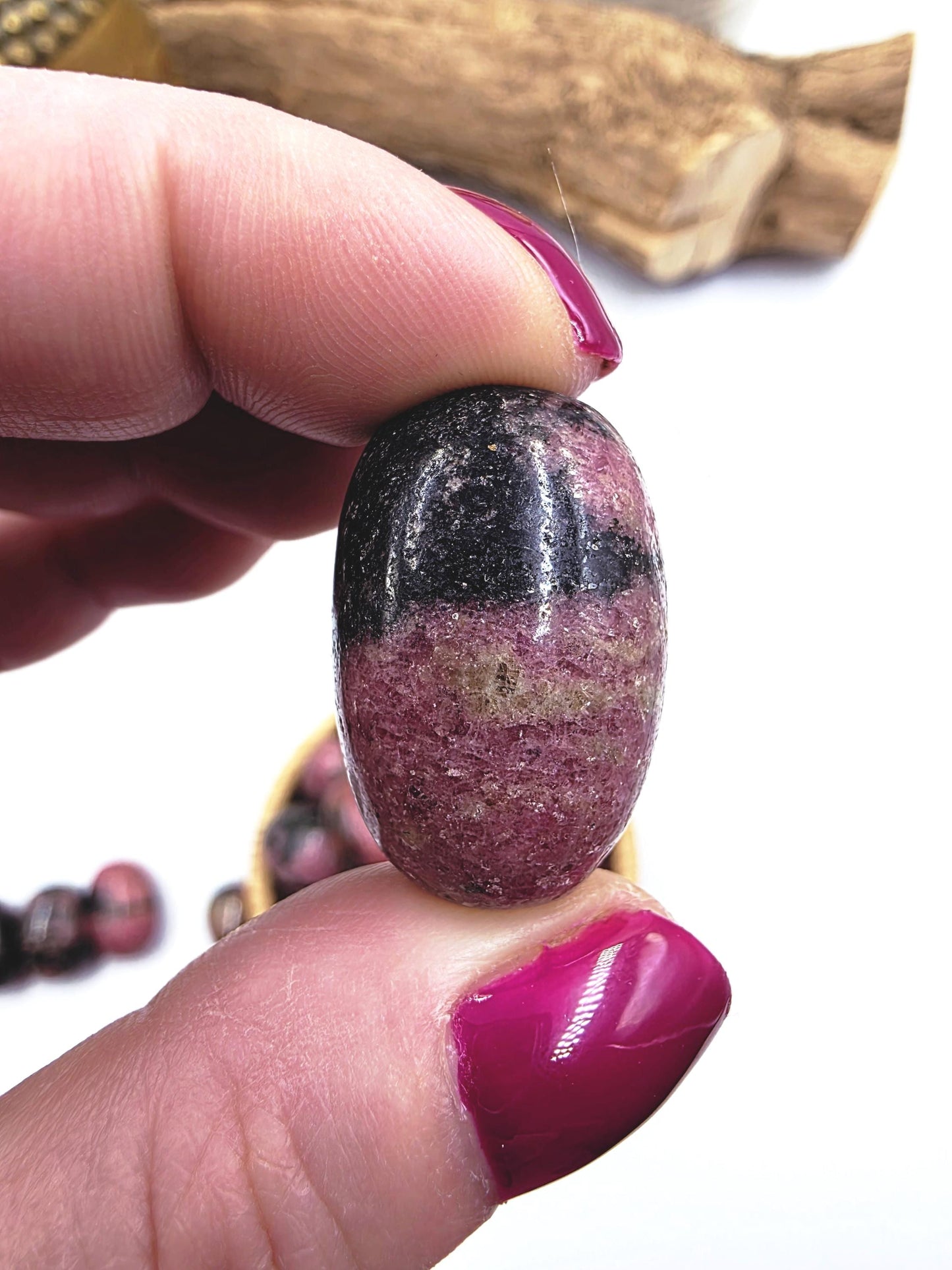 Rhodonite Tumble Stone – Emotional Healing, Self-Love & Balance Crystal