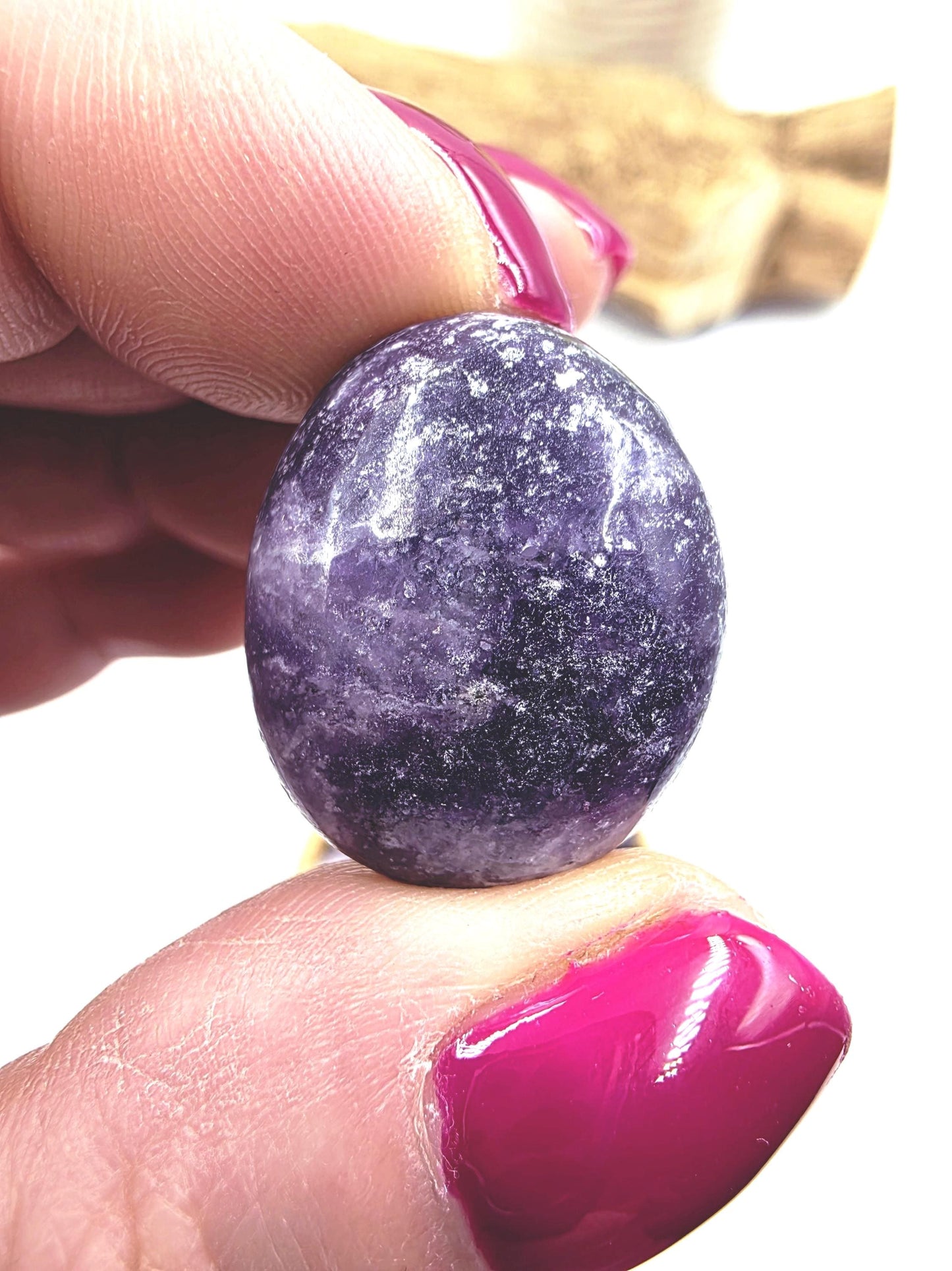 Lepidolite Tumble Stone – Calm, Stress Relief & Emotional Balance Healing Crystal