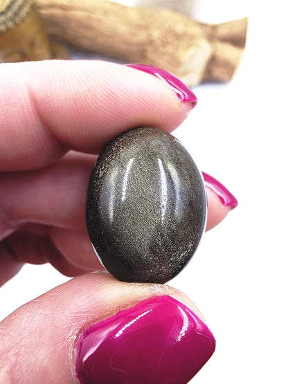 Gold Sheen Obsidian Tumble Stone – Protection, Confidence & Transformation Crystal