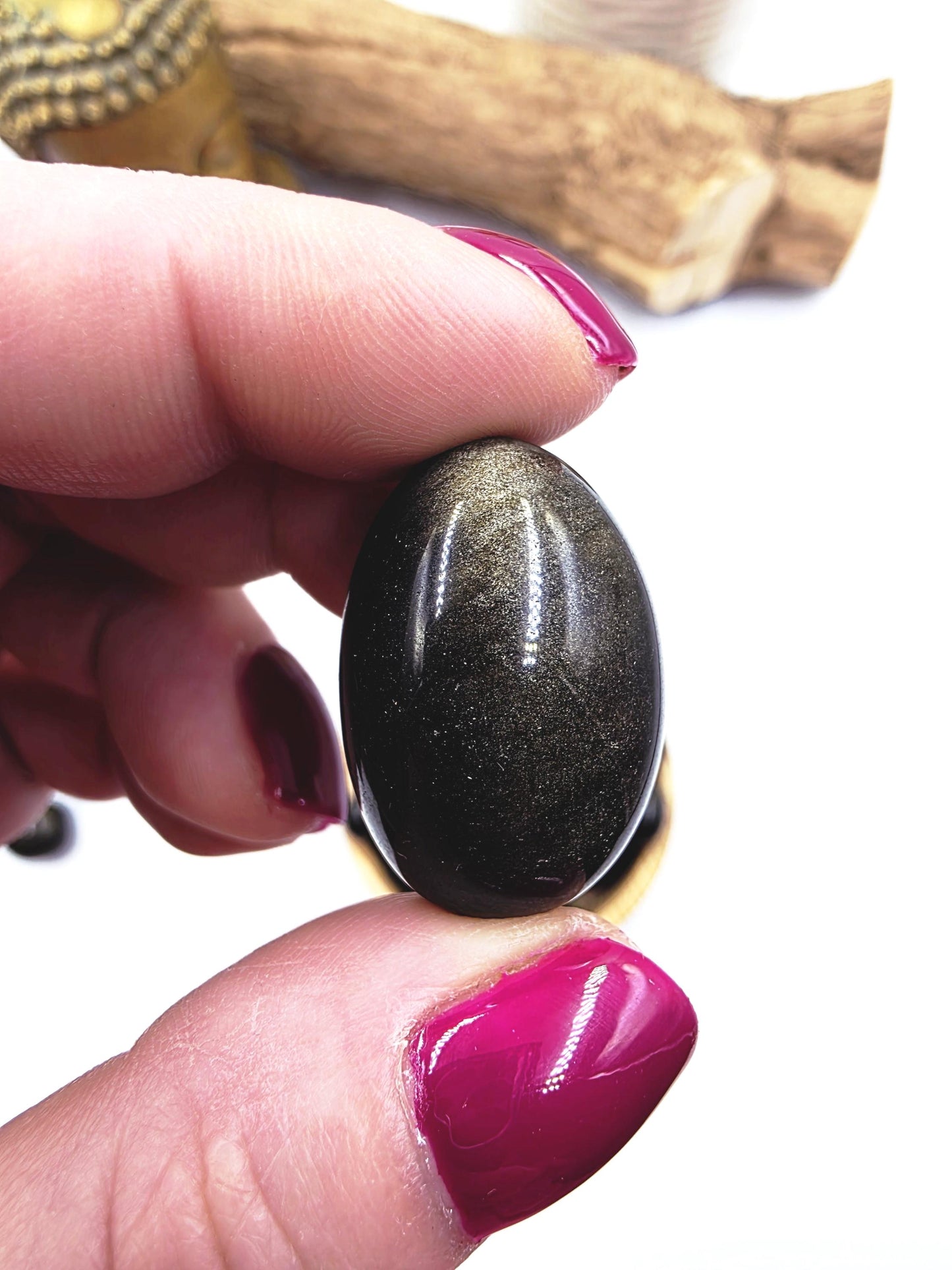 Gold Sheen Obsidian Tumble Stone – Protection, Confidence & Transformation Crystal
