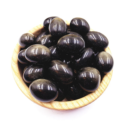 Gold Sheen Obsidian Tumble Stone – Protection, Confidence & Transformation Crystal