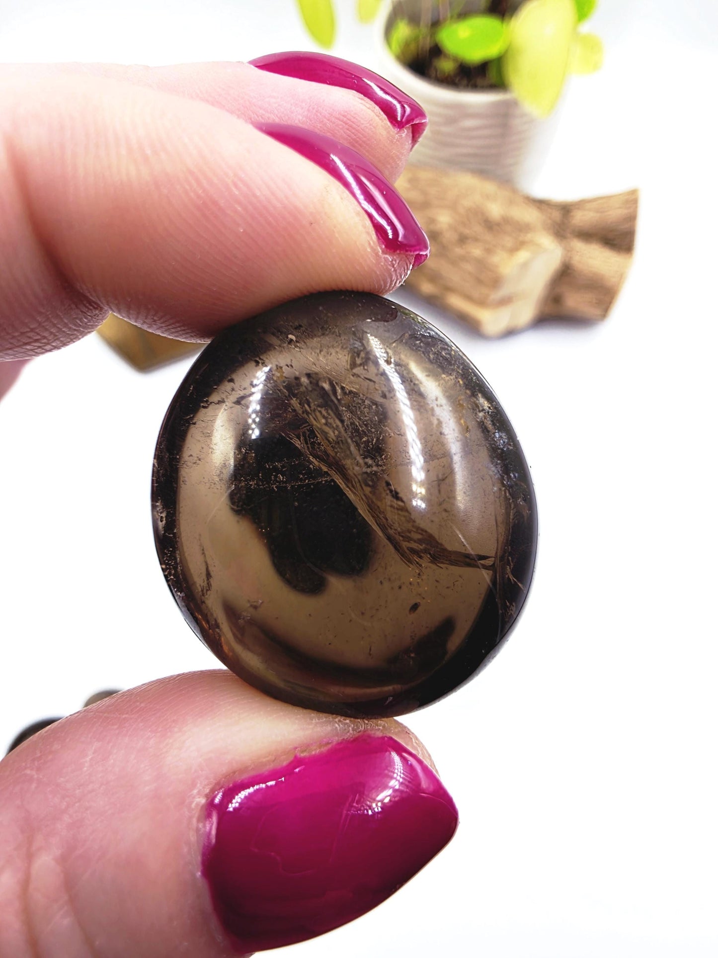 Large Smoky Quartz Tumble Stone – Grounding, Protection & Stress Relief Healing Crystal