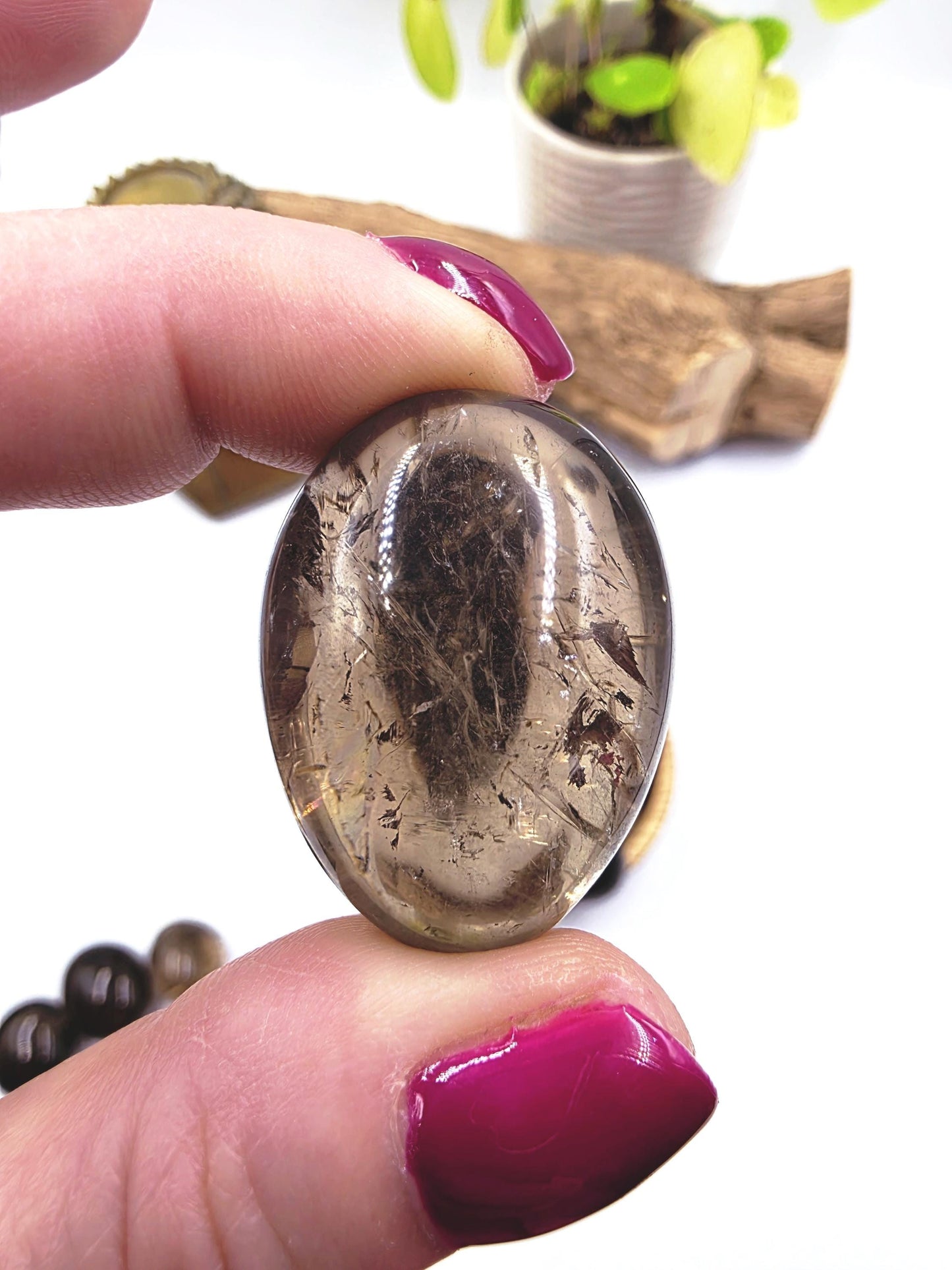 Large Smoky Quartz Tumble Stone – Grounding, Protection & Stress Relief Healing Crystal