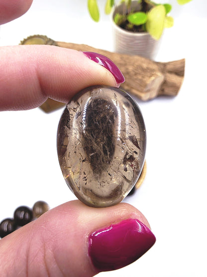Large Smoky Quartz Tumble Stone – Grounding, Protection & Stress Relief Healing Crystal
