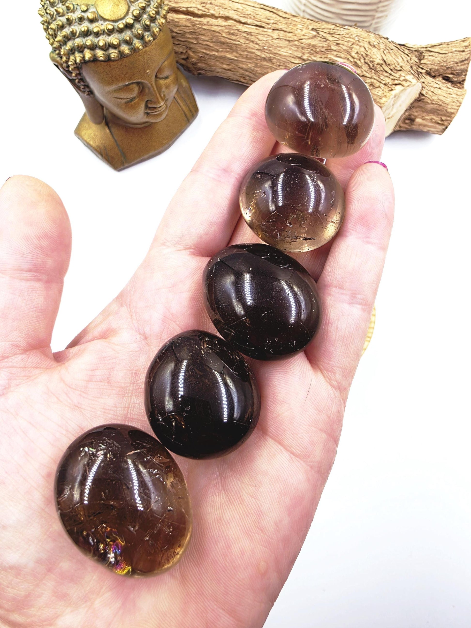 Large Smoky Quartz Tumble Stone – Grounding, Protection & Stress Relief Healing Crystal