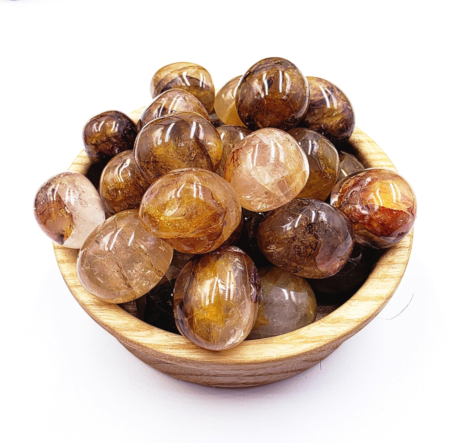 Golden Healer Quartz Tumble Stone – Energy Healing, Positivity & Spiritual Renewal Crystal, approx 2cm