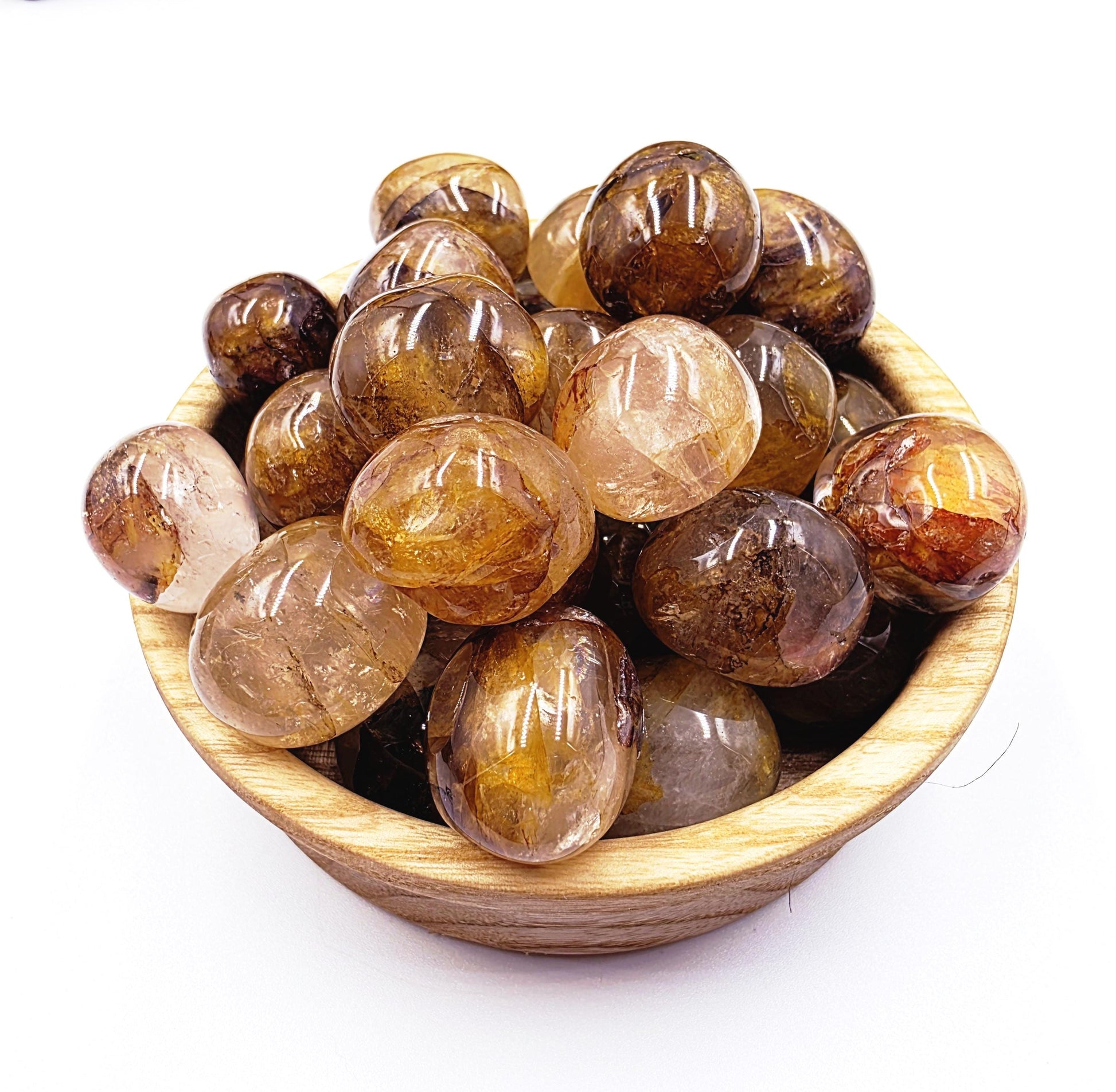 Golden Healer Quartz Tumble Stone – Energy Healing, Positivity & Spiritual Renewal Crystal, approx 2cm