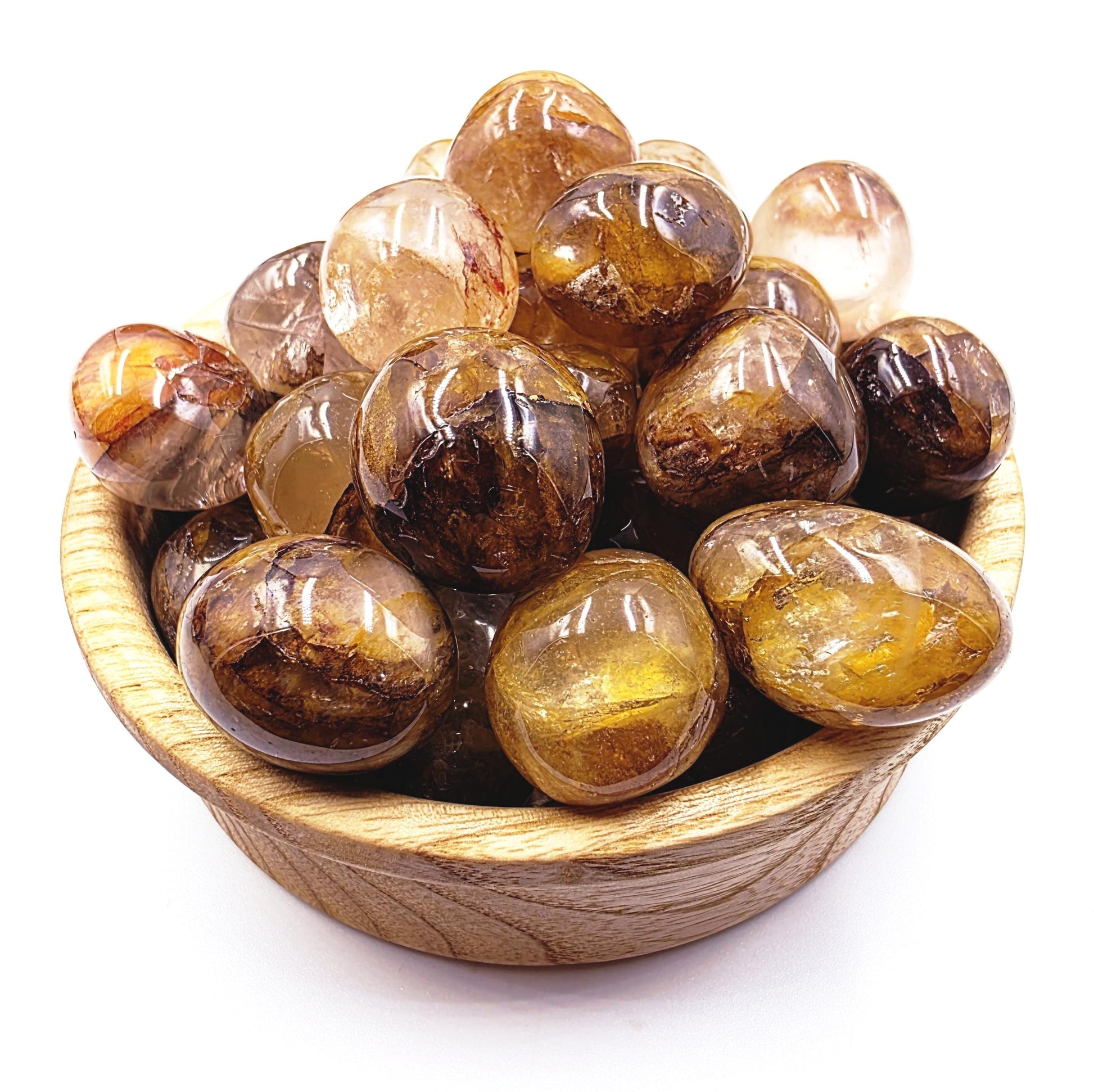 Golden Healer Quartz Tumble Stone – Energy Healing, Positivity & Spiritual Renewal Crystal, approx 2cm