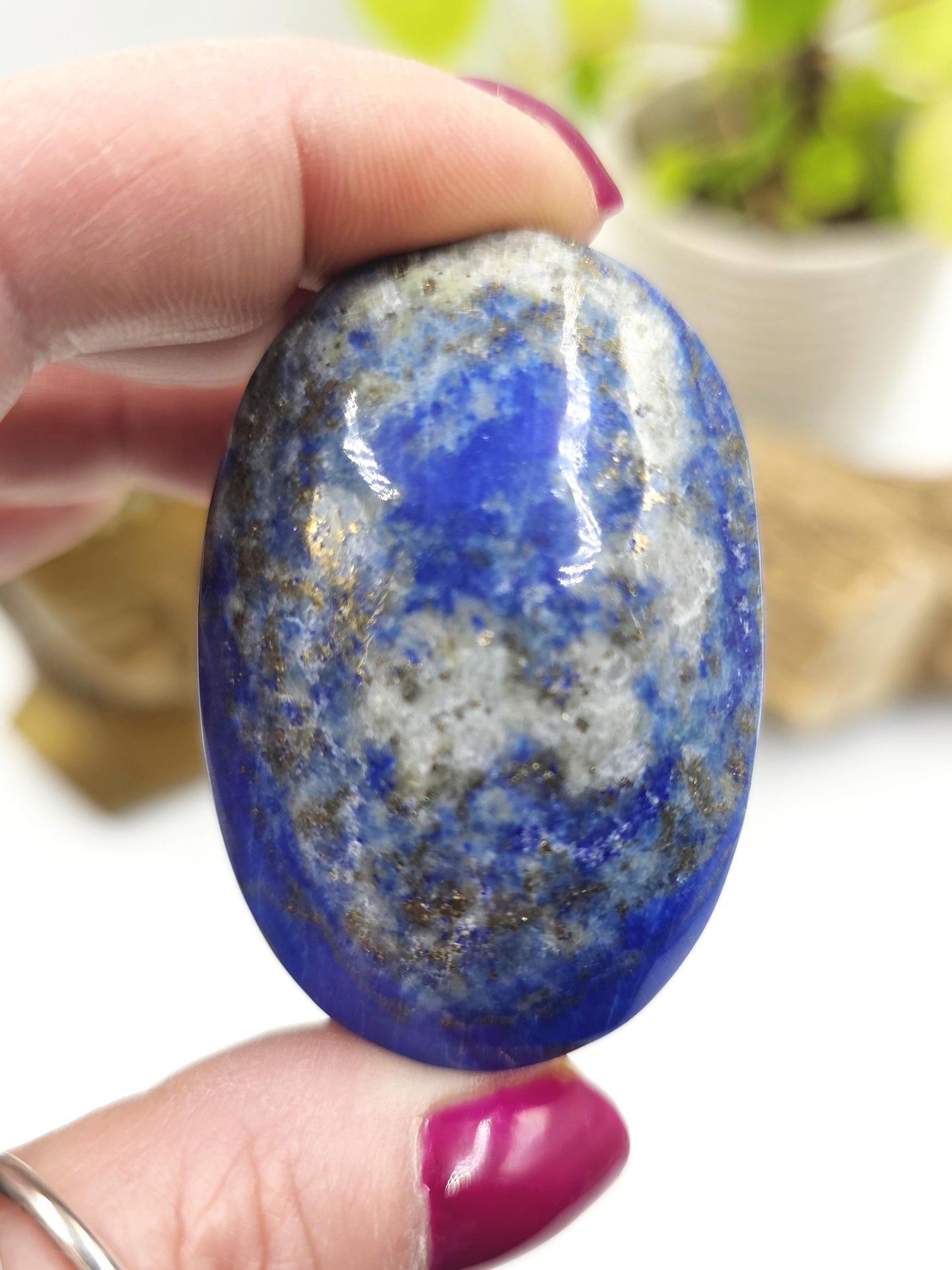 Lapis Lazuli Palm Stone - Wisdom & Truth Third Eye Chakra Crystal, 85g