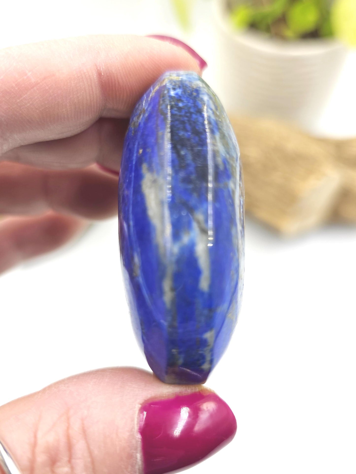 Lapis Lazuli Palm Stone - Wisdom & Truth Third Eye Chakra Crystal, 85g