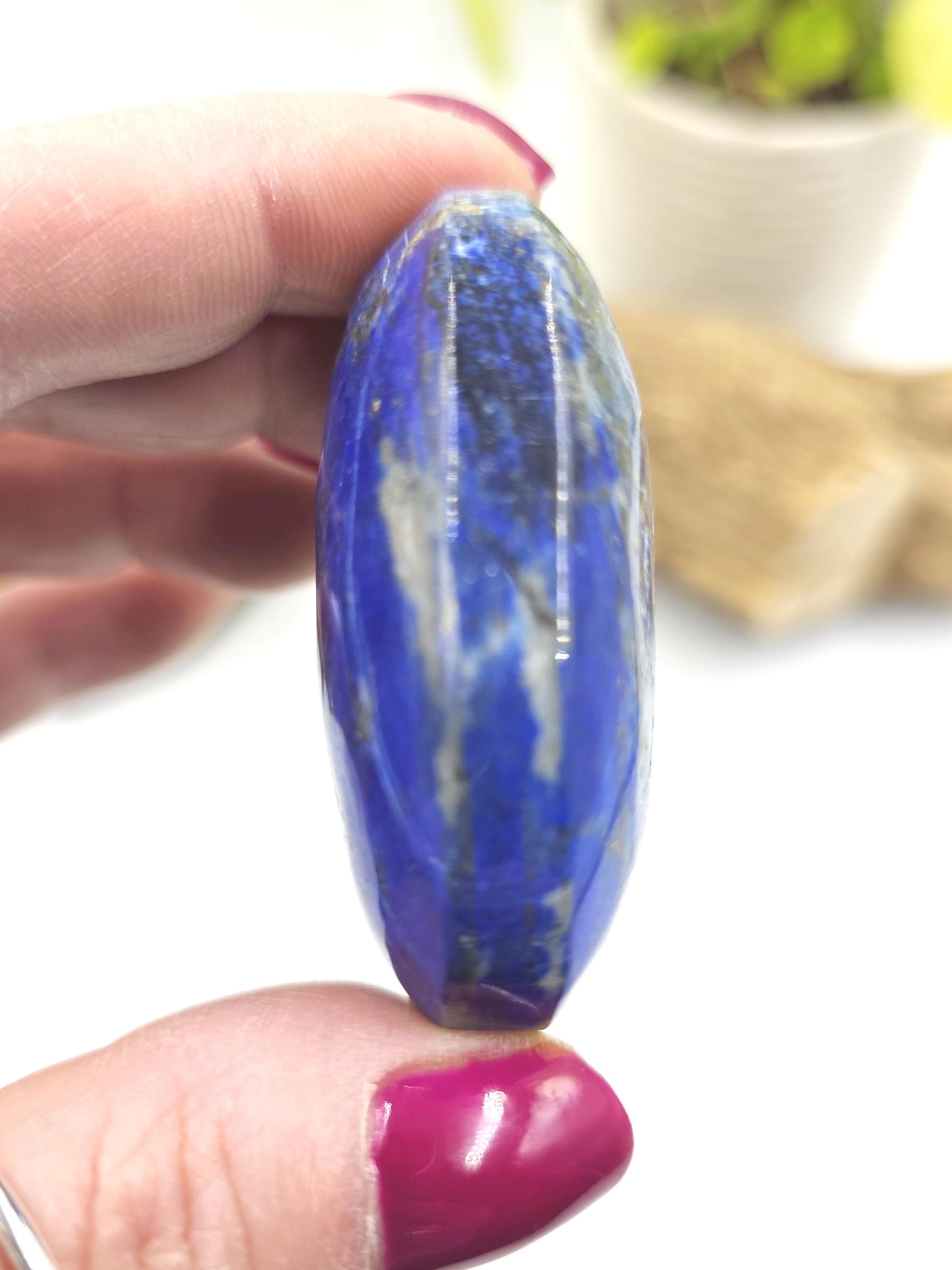 Lapis Lazuli Palm Stone - Wisdom & Truth Third Eye Chakra Crystal, 85g