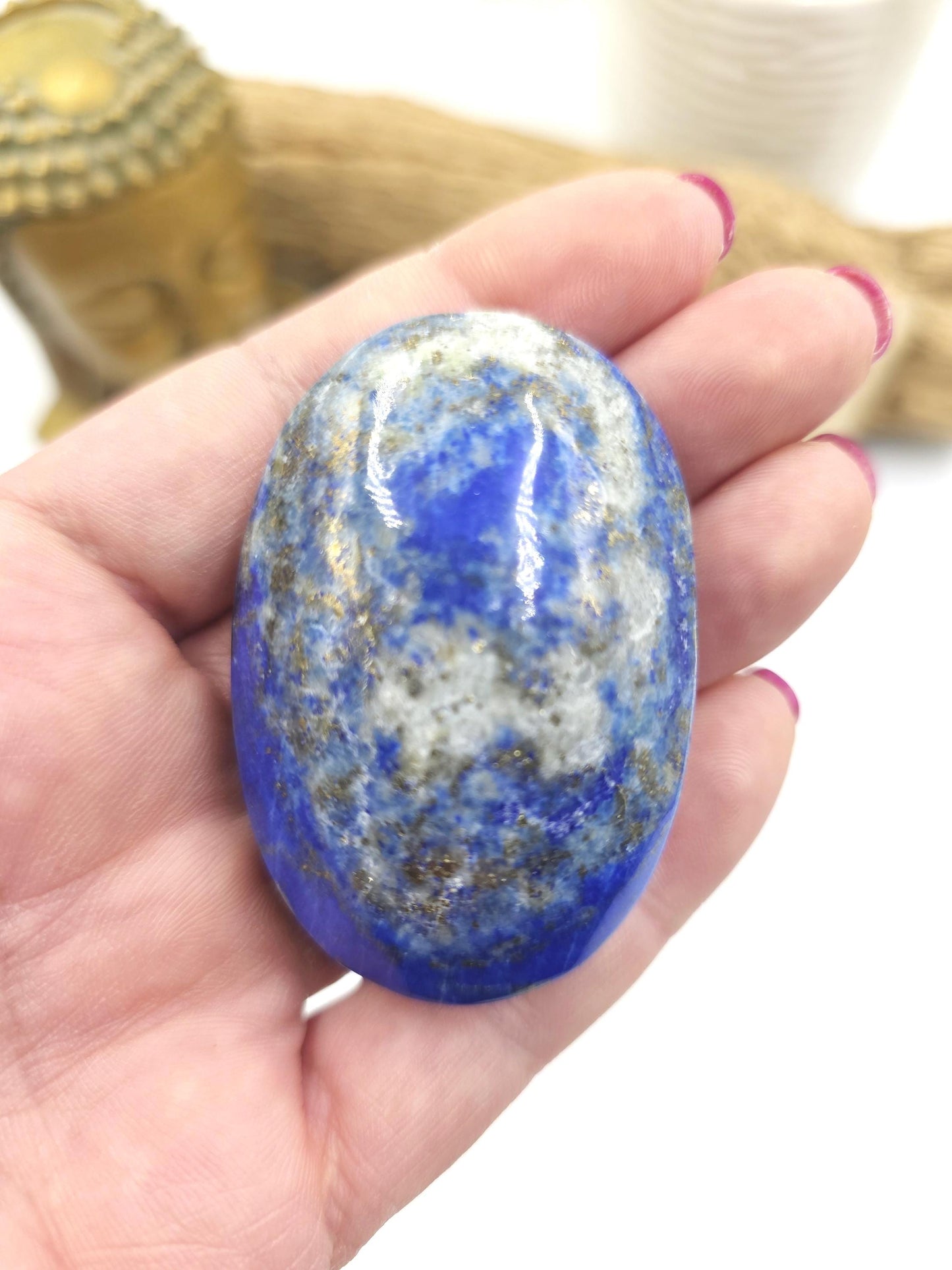 Lapis Lazuli Palm Stone - Wisdom & Truth Third Eye Chakra Crystal, 85g