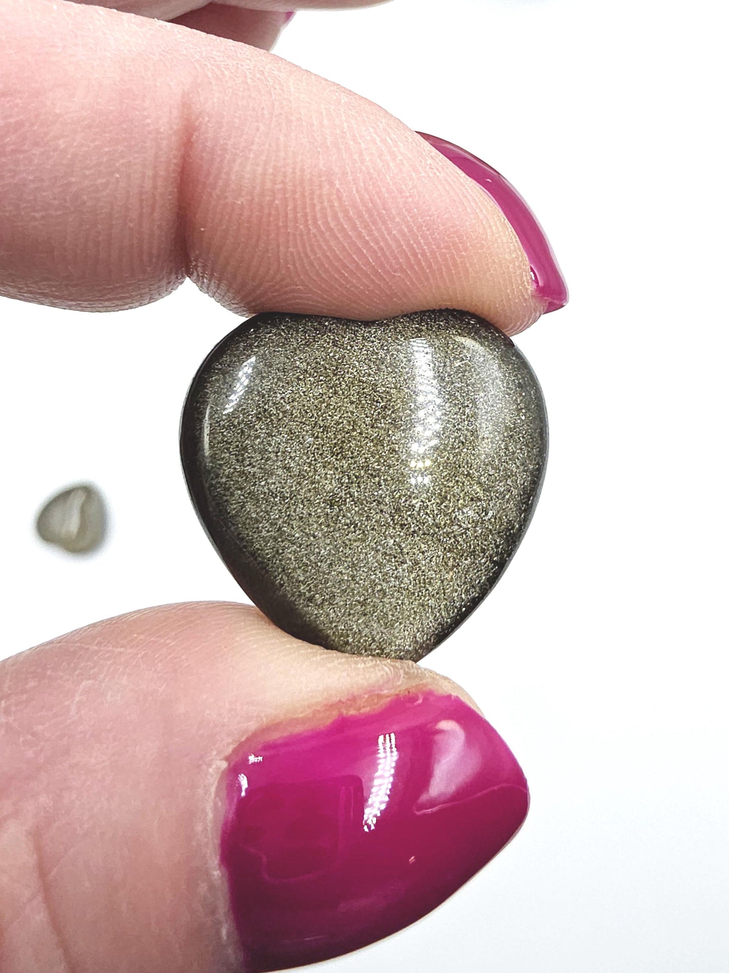 Mini Gold Sheen Obsidian Crystal Heart – Protection, Confidence & Grounding Gemstone, 23mm