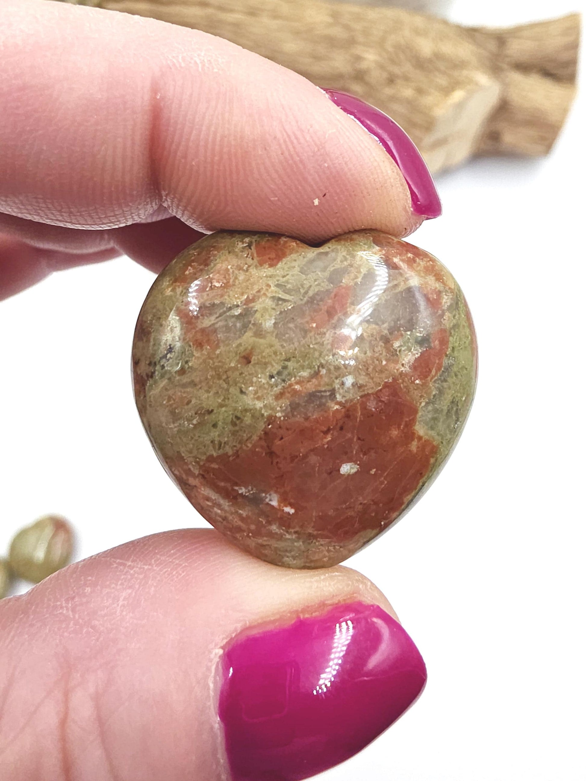 Unakite Crystal Puff Heart – Emotional Healing, Balance & Heart Chakra Stone