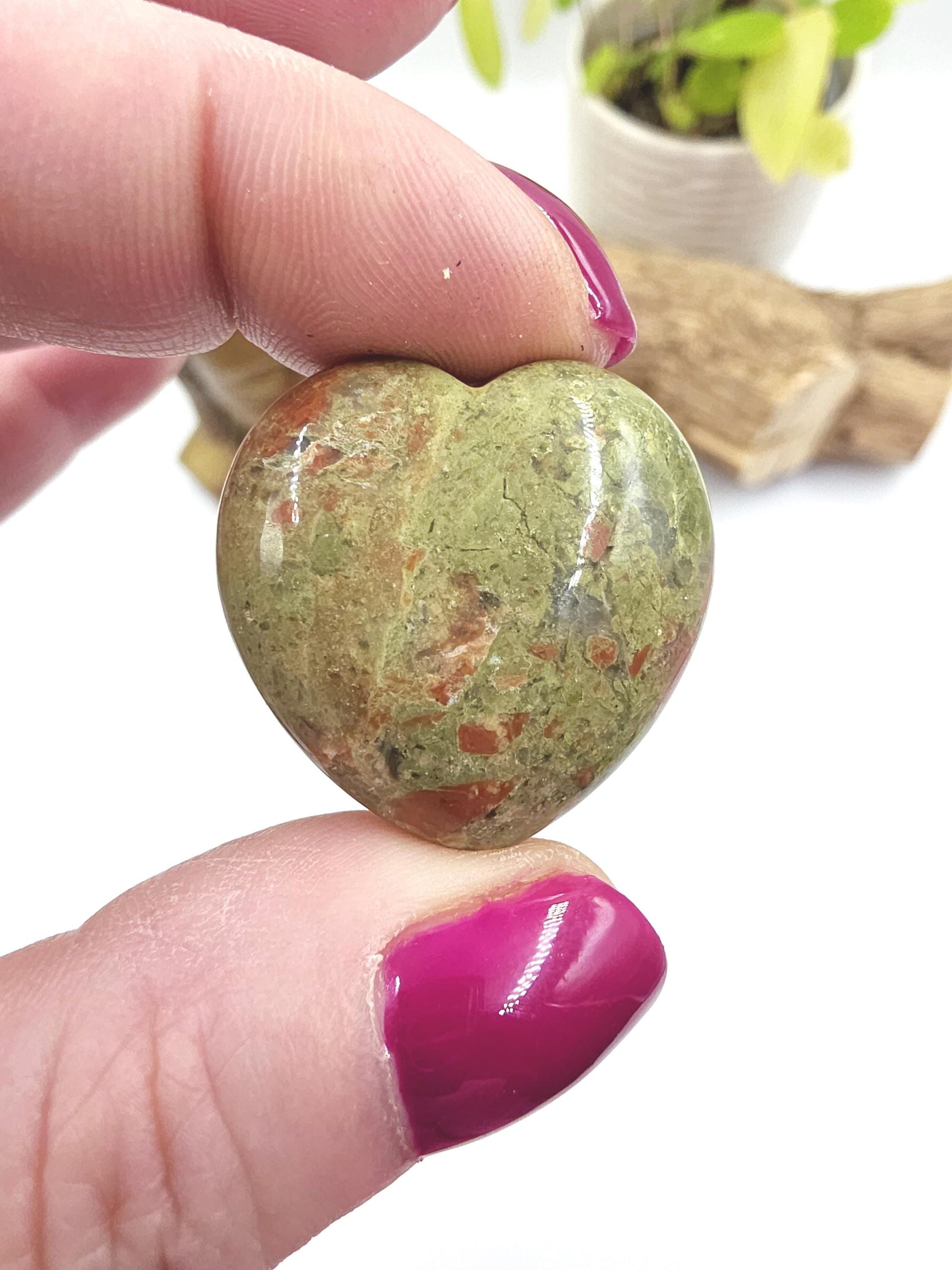 Unakite Crystal Puff Heart – Emotional Healing, Balance & Heart Chakra Stone