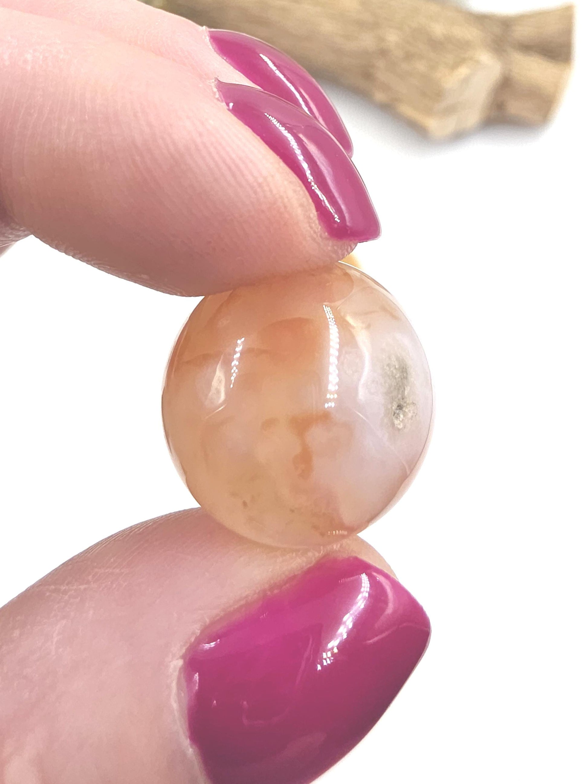 Flower Agate (Sakura) Mini Crystal Sphere – Growth, Confidence & Emotional Healing Crystal Ball