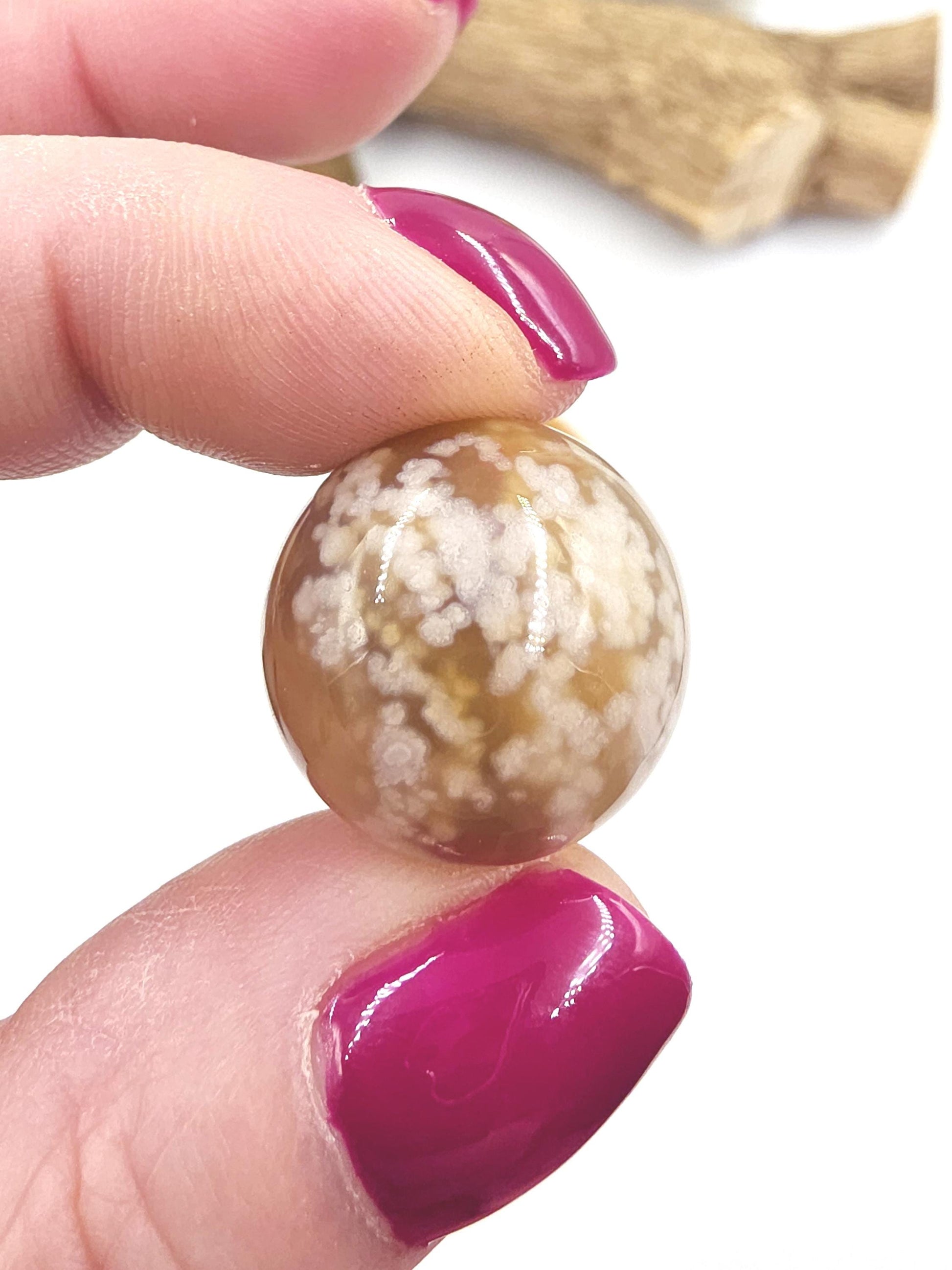 Flower Agate (Sakura) Mini Crystal Sphere – Growth, Confidence & Emotional Healing Crystal Ball