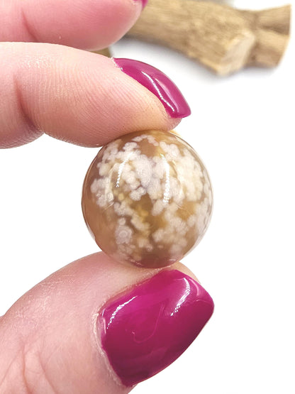 Flower Agate (Sakura) Mini Crystal Sphere – Growth, Confidence & Emotional Healing Crystal Ball