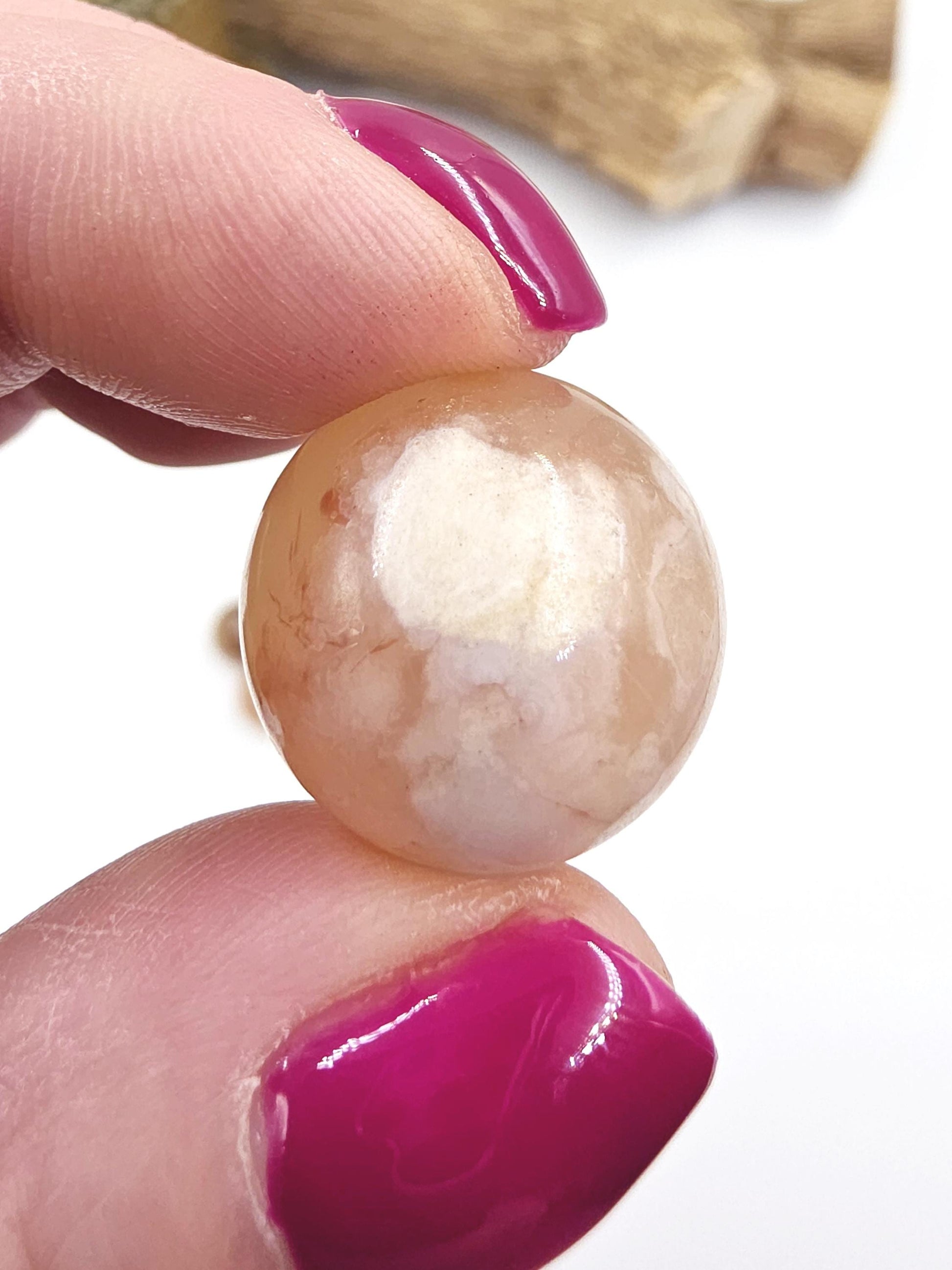 Flower Agate (Sakura) Mini Crystal Sphere – Growth, Confidence & Emotional Healing Crystal Ball
