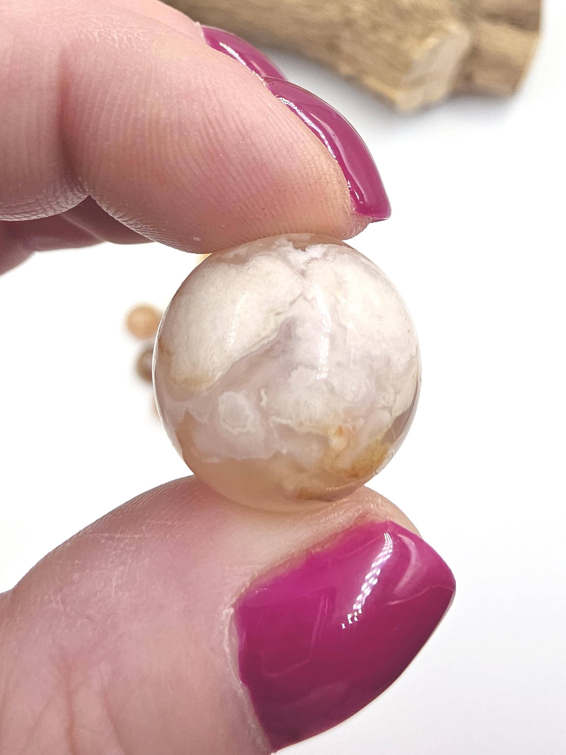 Flower Agate (Sakura) Mini Crystal Sphere – Growth, Confidence & Emotional Healing Crystal Ball