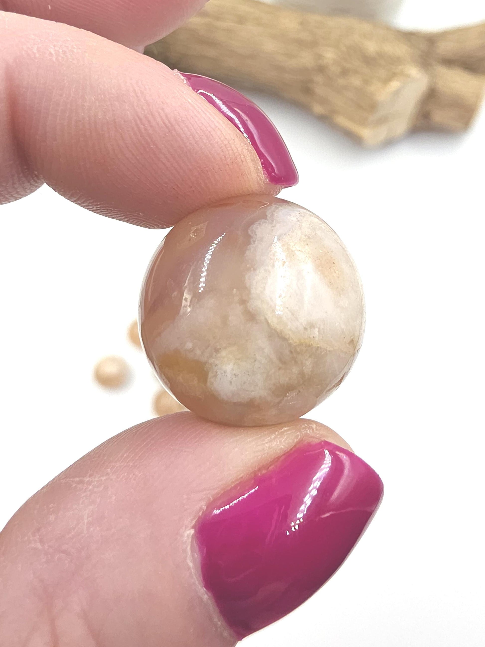 Flower Agate (Sakura) Mini Crystal Sphere – Growth, Confidence & Emotional Healing Crystal Ball