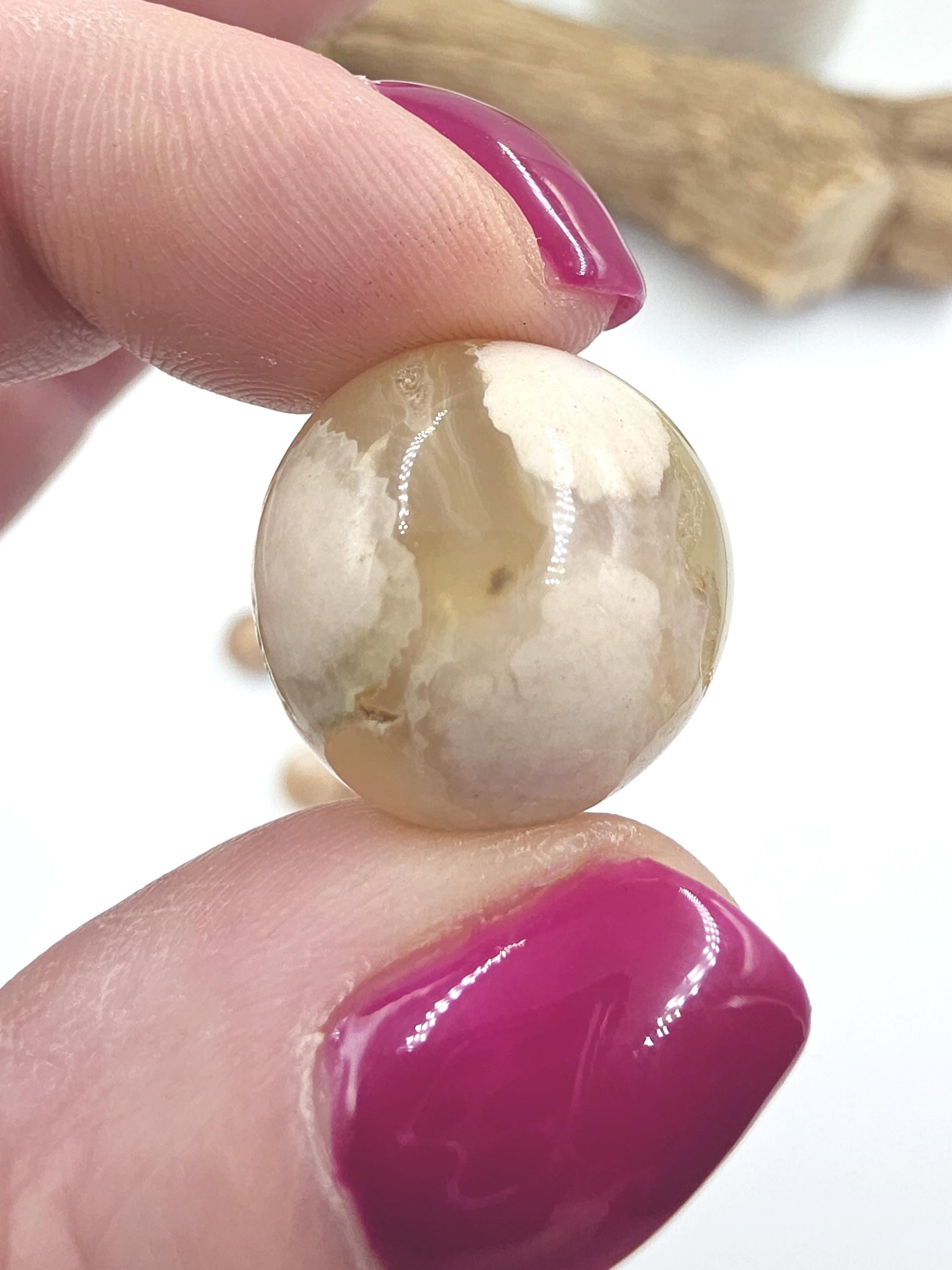 Flower Agate (Sakura) Mini Crystal Sphere – Growth, Confidence & Emotional Healing Crystal Ball