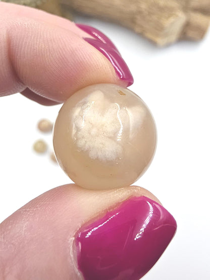Flower Agate (Sakura) Mini Crystal Sphere – Growth, Confidence & Emotional Healing Crystal Ball
