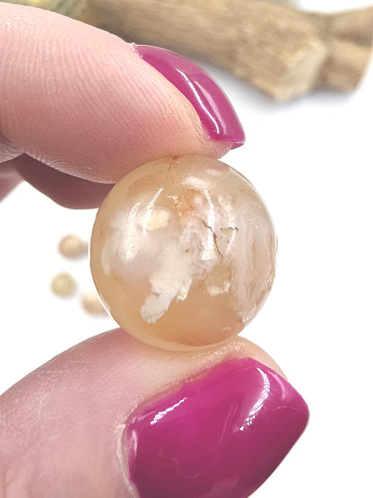 Flower Agate (Sakura) Mini Crystal Sphere – Growth, Confidence & Emotional Healing Crystal Ball