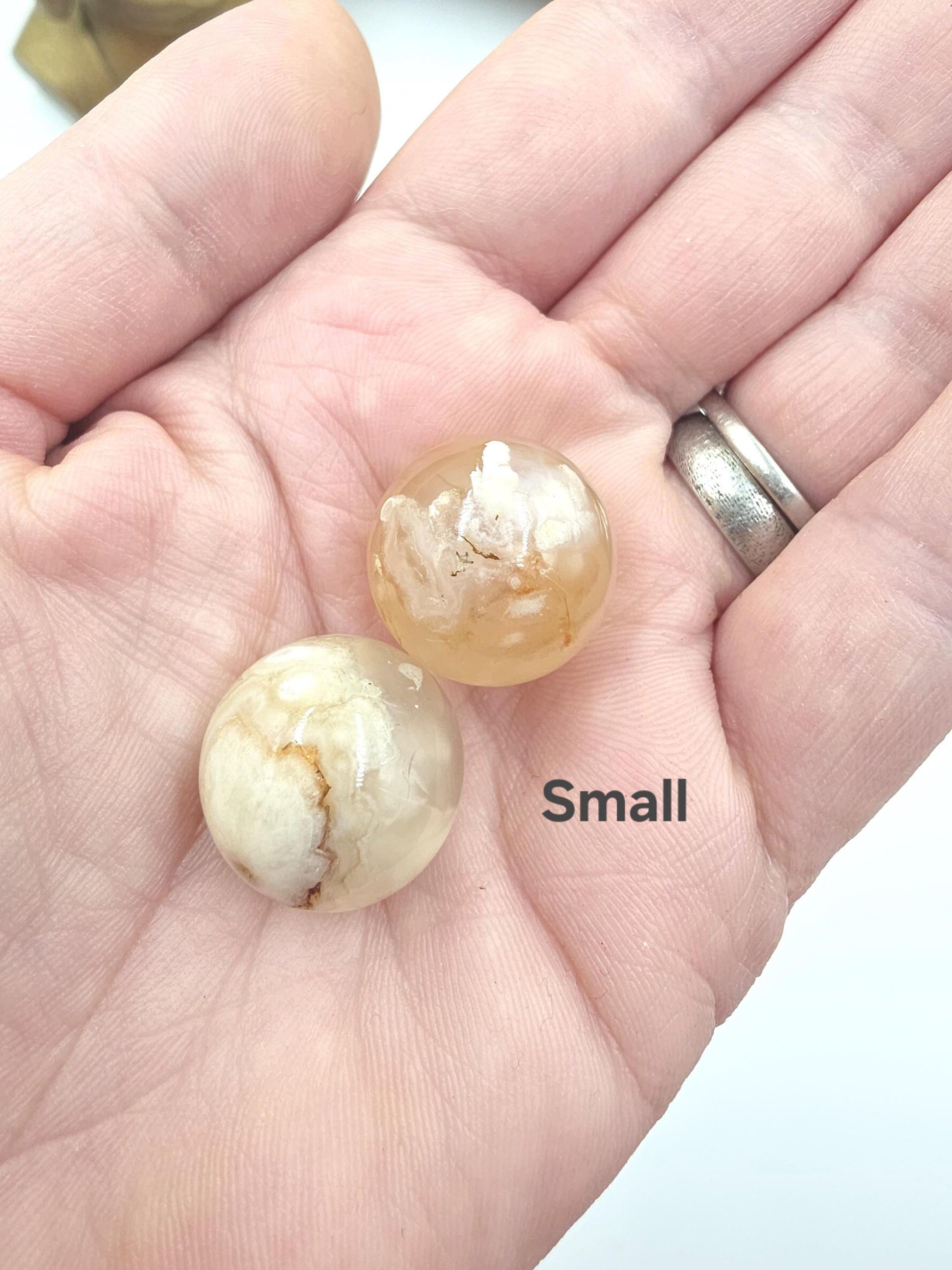 Flower Agate (Sakura) Mini Crystal Sphere – Growth, Confidence & Emotional Healing Crystal Ball