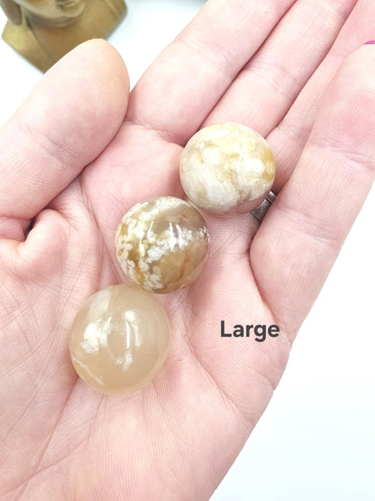 Flower Agate (Sakura) Mini Crystal Sphere – Growth, Confidence & Emotional Healing Crystal Ball