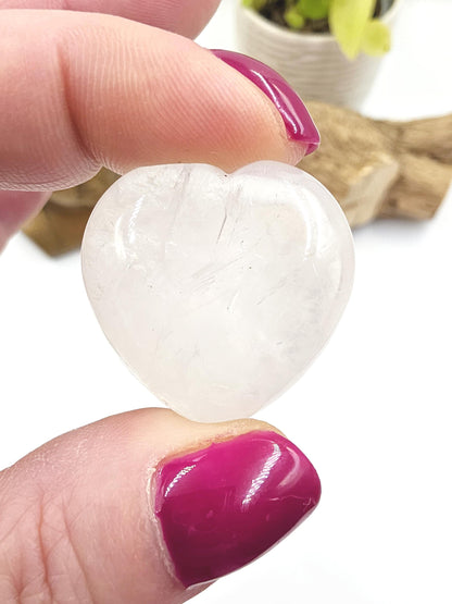 Clear Quartz Crystal Puff Heart – Clarity, Healing & Energy Amplification Crystal Carving