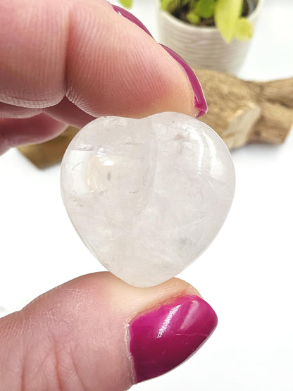 Clear Quartz Crystal Puff Heart – Clarity, Healing & Energy Amplification Crystal Carving