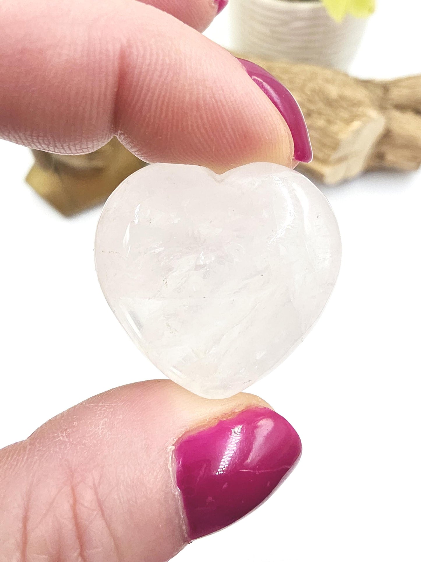 Clear Quartz Crystal Puff Heart – Clarity, Healing & Energy Amplification Crystal Carving