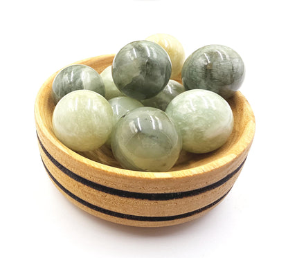Jade Mini Crystal Sphere – Luck, Harmony & Prosperity Gemstone, approx 20mm