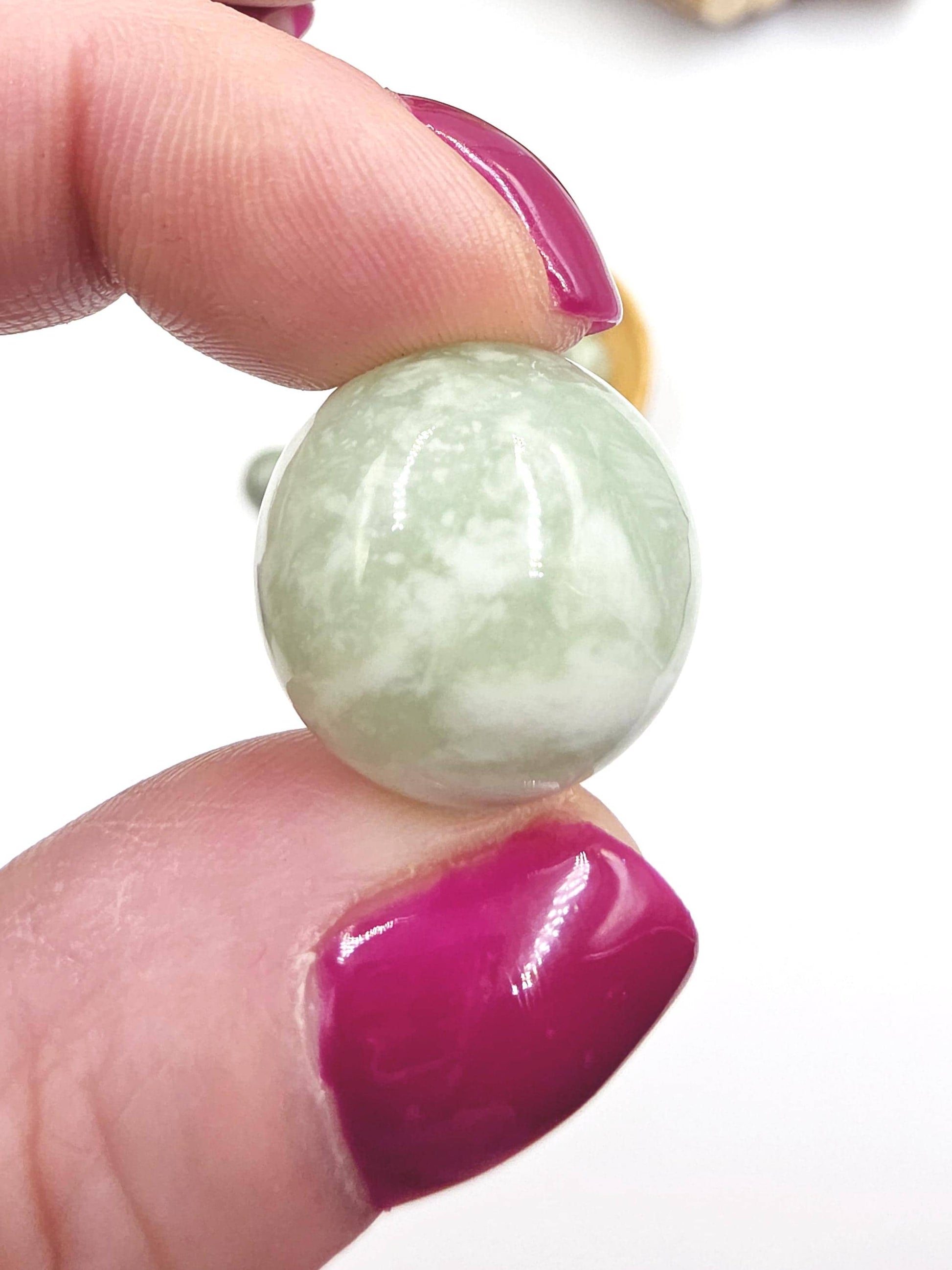 Jade Mini Crystal Sphere – Luck, Harmony & Prosperity Gemstone, approx 20mm