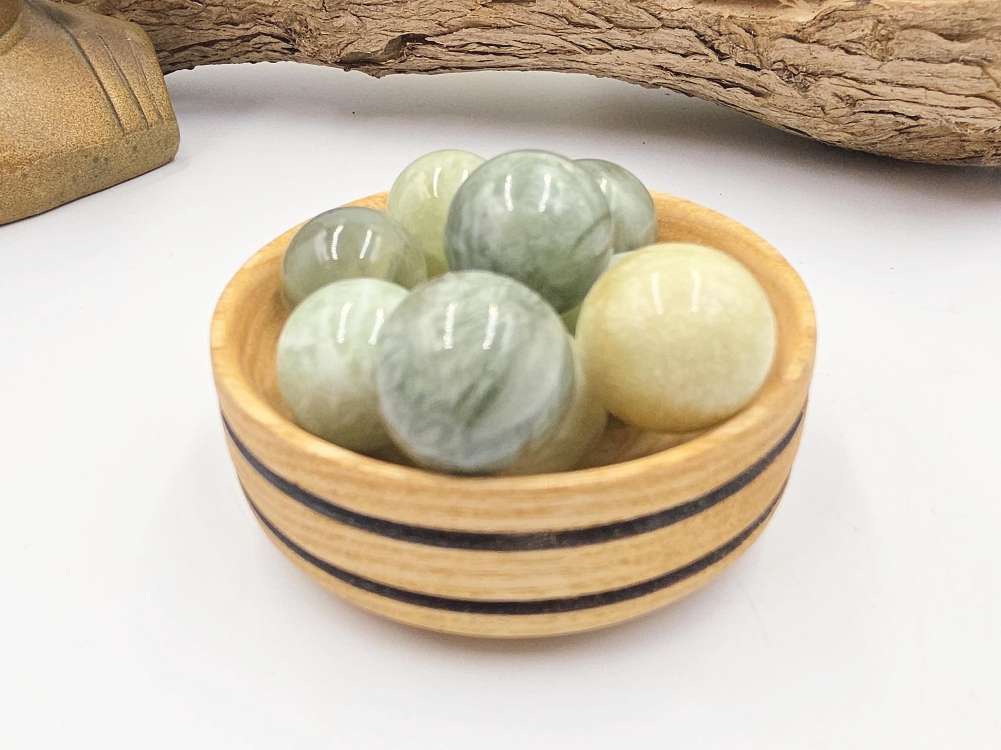 Jade Mini Crystal Sphere – Luck, Harmony & Prosperity Gemstone, approx 20mm